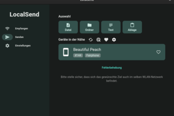 Screenshot LocalSend am PC